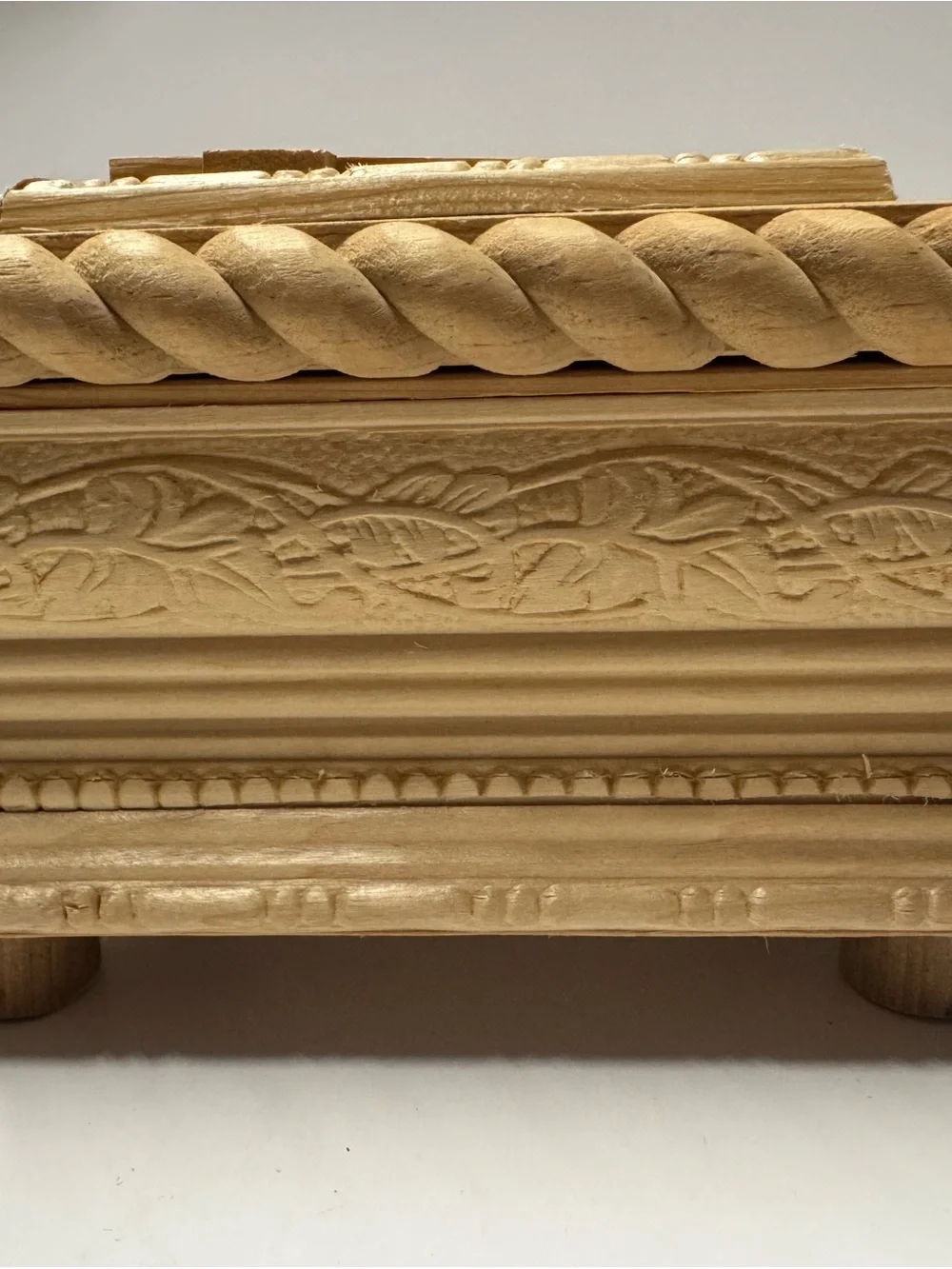 Wooden Decorative Prayer Box with Cross - Light Natural Finish